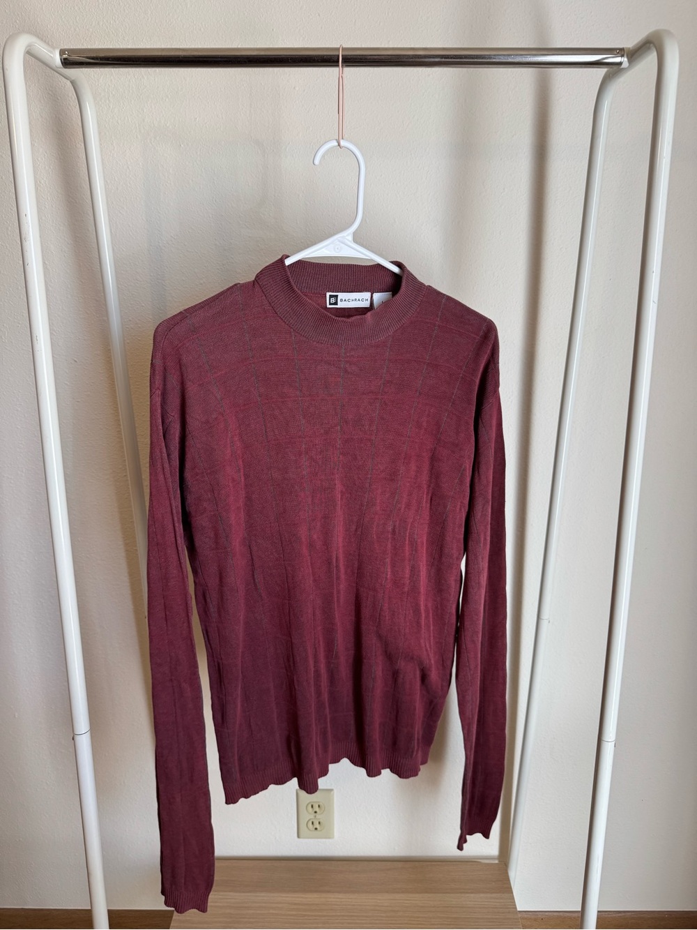 Bachrach Men's Maroon Crewneck Sweater
